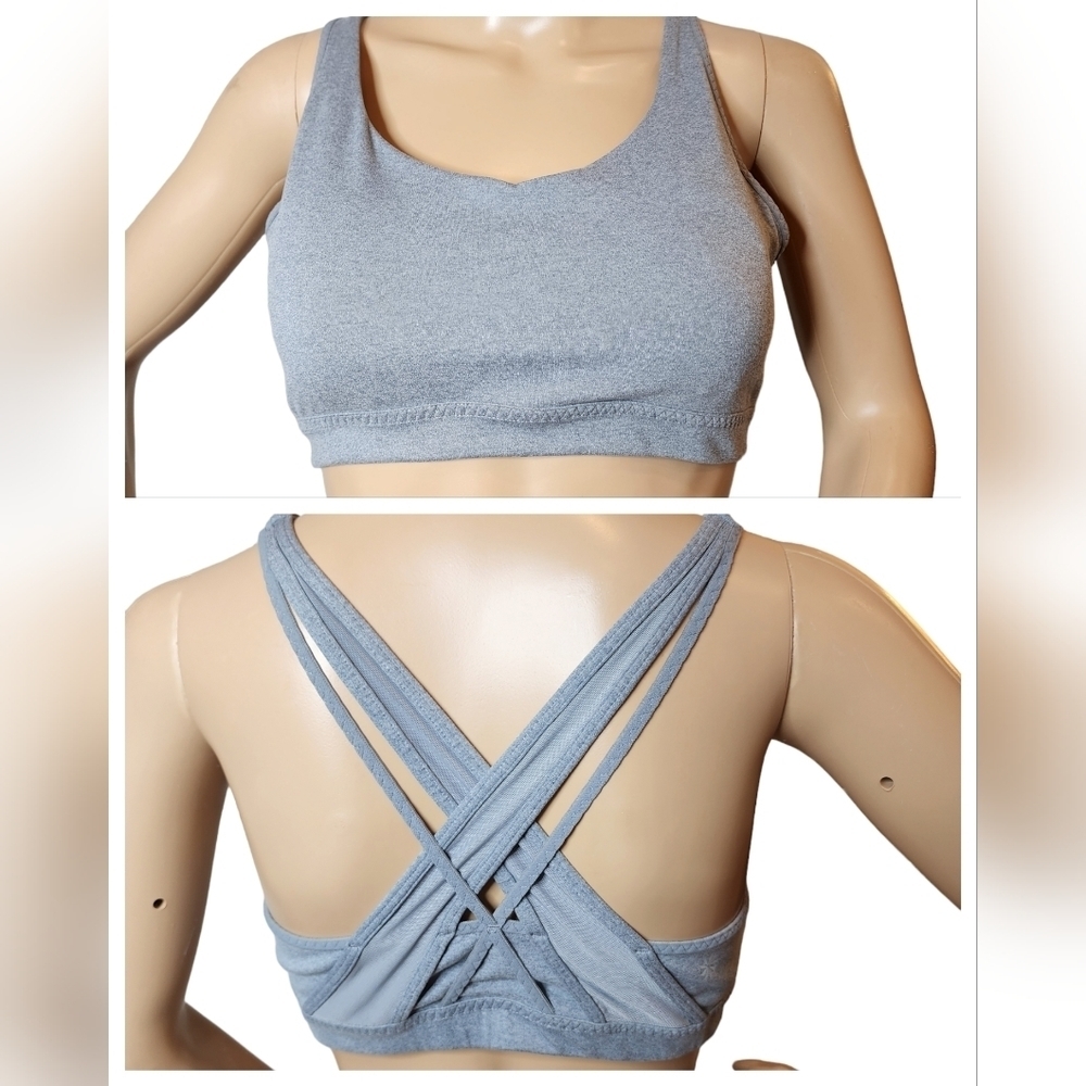 Athleta Grey Strappy‎ Sports Bra Size Medium